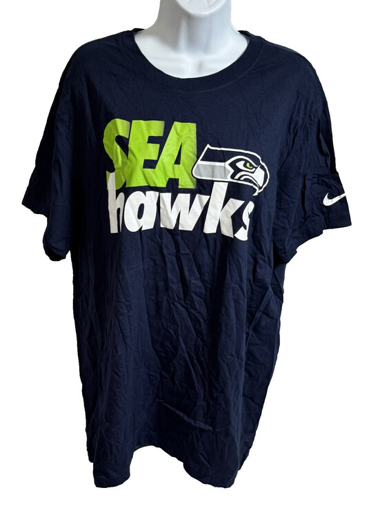 Nike Other - Seattle Seahawks Nike Tee T Shirt 100% Cotton Blue & Green Mens Large NWT